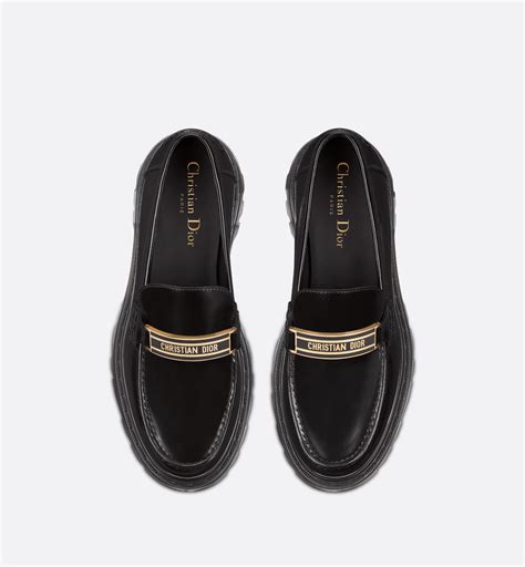 dior code loafer black brushed calfskin